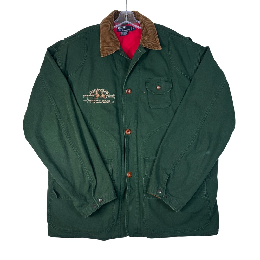 Vintage 90s Polo Ralph Lauren Sportsman Field Jacket Green Mens Large
